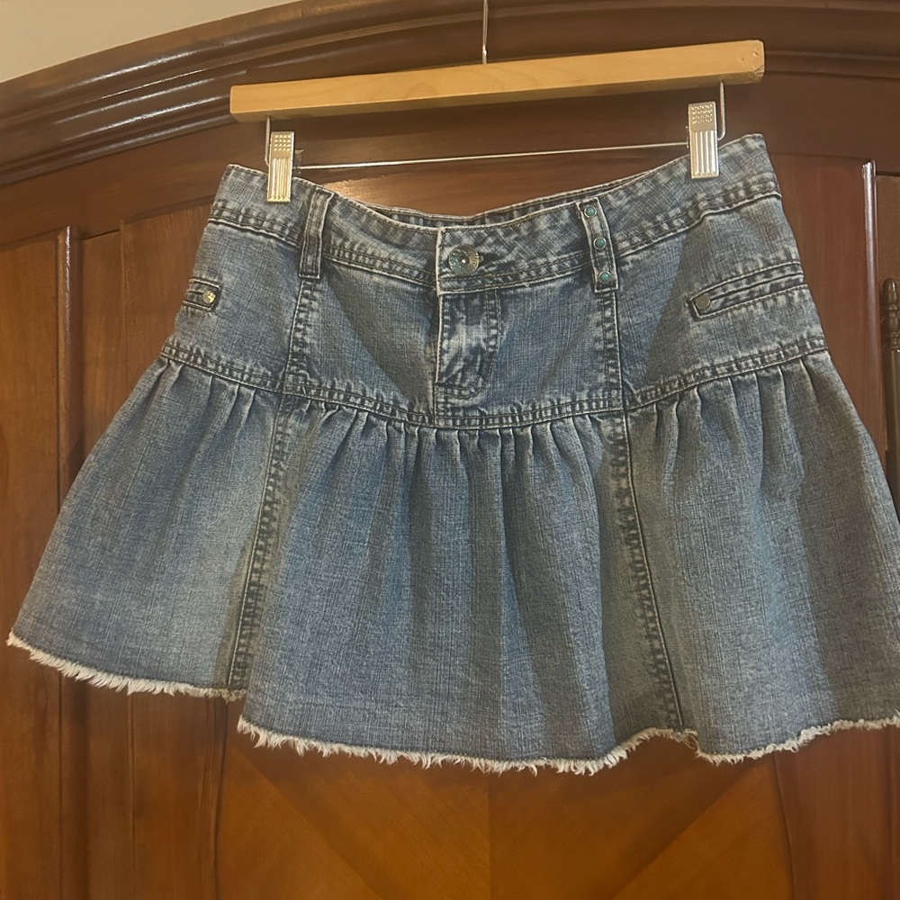 Vintage Blue Denim Skater Twirl Denim skirt